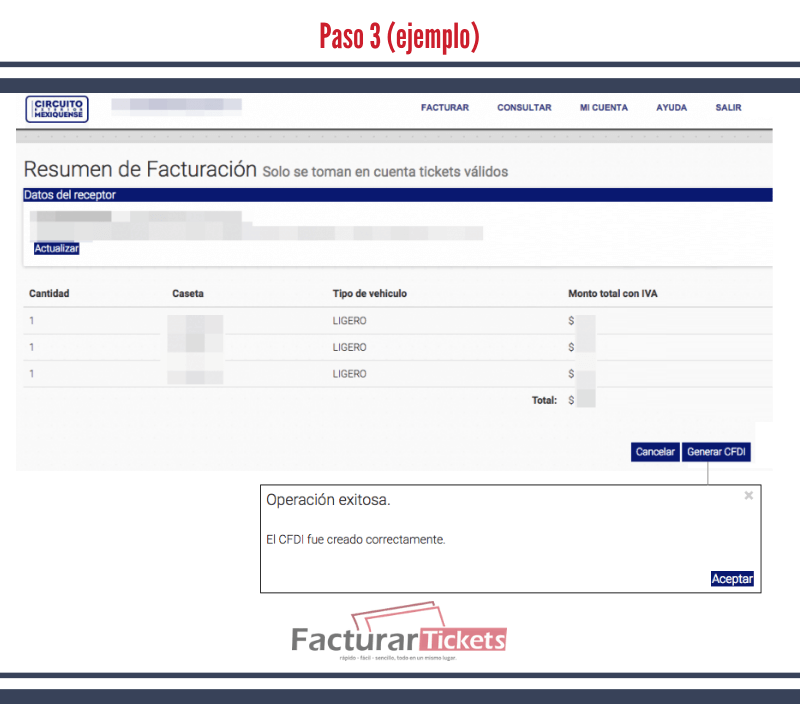 Circuito Mexiquense Facturacion de Tickets en Linea